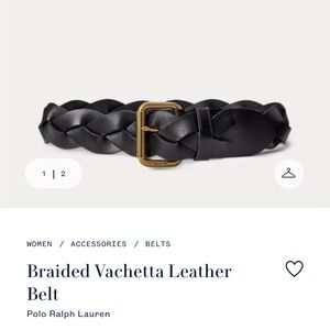 Braided Vachetta Leather Belt size large ladies large is 44” long
